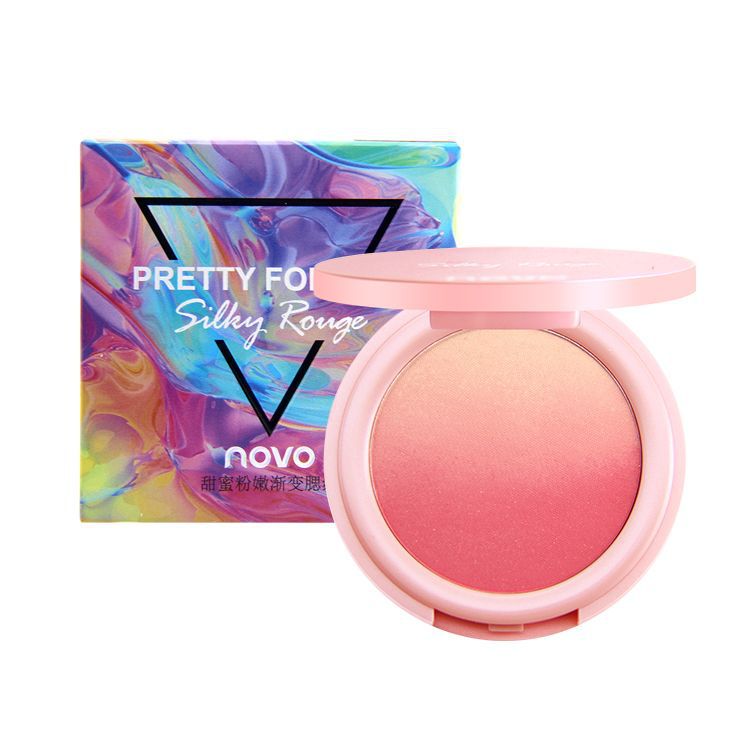 Popular beauty NOVO sweet pink gradient blush natural nude makeup to enhance complexion girlish rouge blush palette