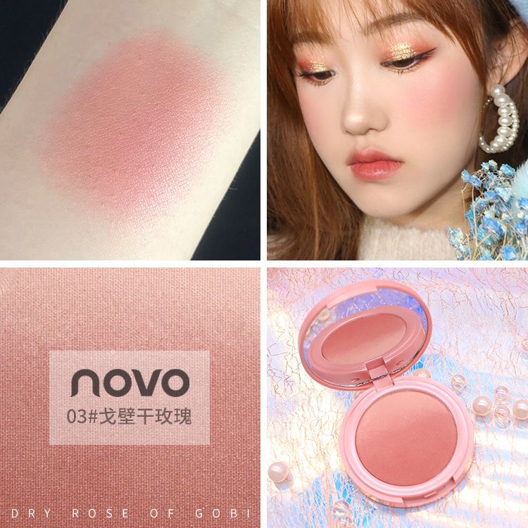 Popular beauty NOVO sweet pink gradient blush natural nude makeup to enhance complexion girlish rouge blush palette