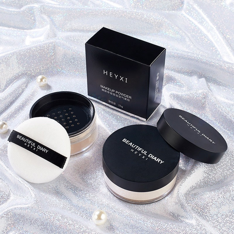HEYXI Han Yuanxi air setting powder loose powder honey powder oil control contour concealer waterproof and sweat-proof makeup