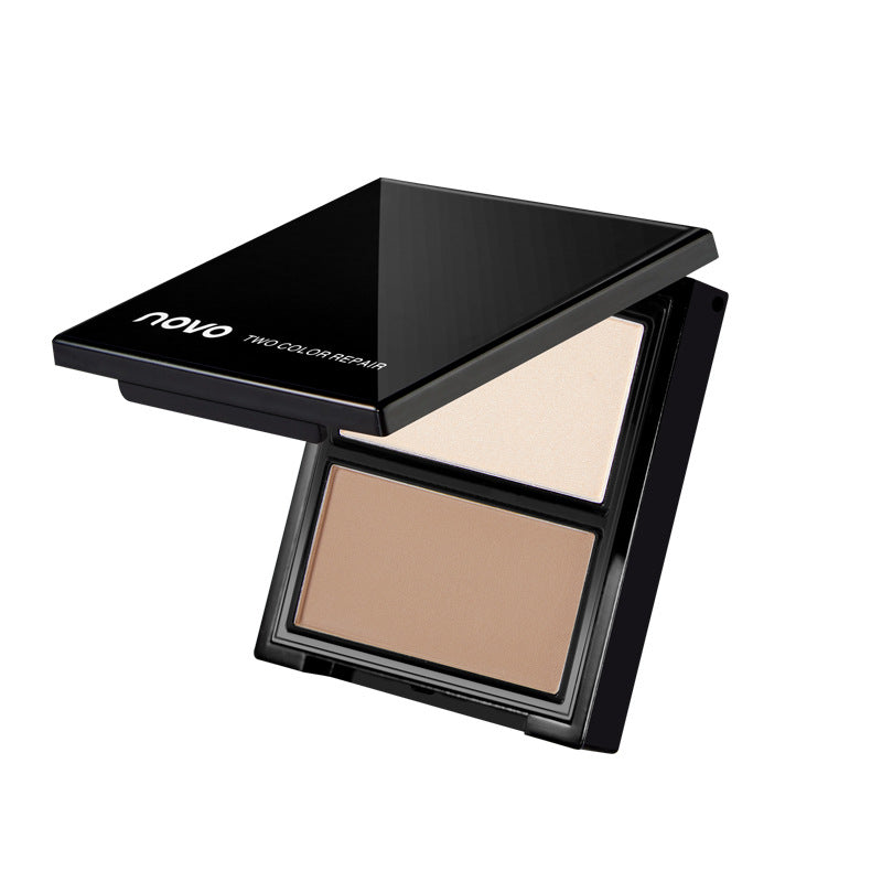 Makeup NOVO three-dimensional shaping two-color contouring palette anti-sweat long-lasting three-dimensional brightening Internet celebrity high-gloss contouring palette 5369