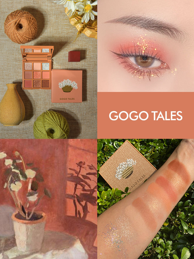 gogotalesgogo dance velvet nine-color eyeshadow palette waterproof pearlescent matte earth-color eyeshadow GT161