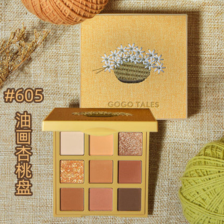 gogotalesgogo dance velvet nine-color eyeshadow palette waterproof pearlescent matte earth-color eyeshadow GT161