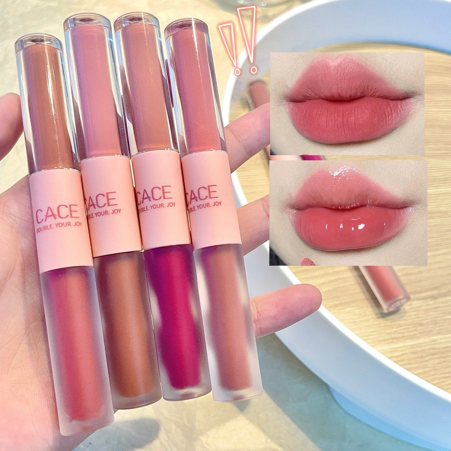 CACE fun double-ended lip glaze 6 colors optional popular makeup affordable student lipstick matte hot recommendation manufacturer wholesale