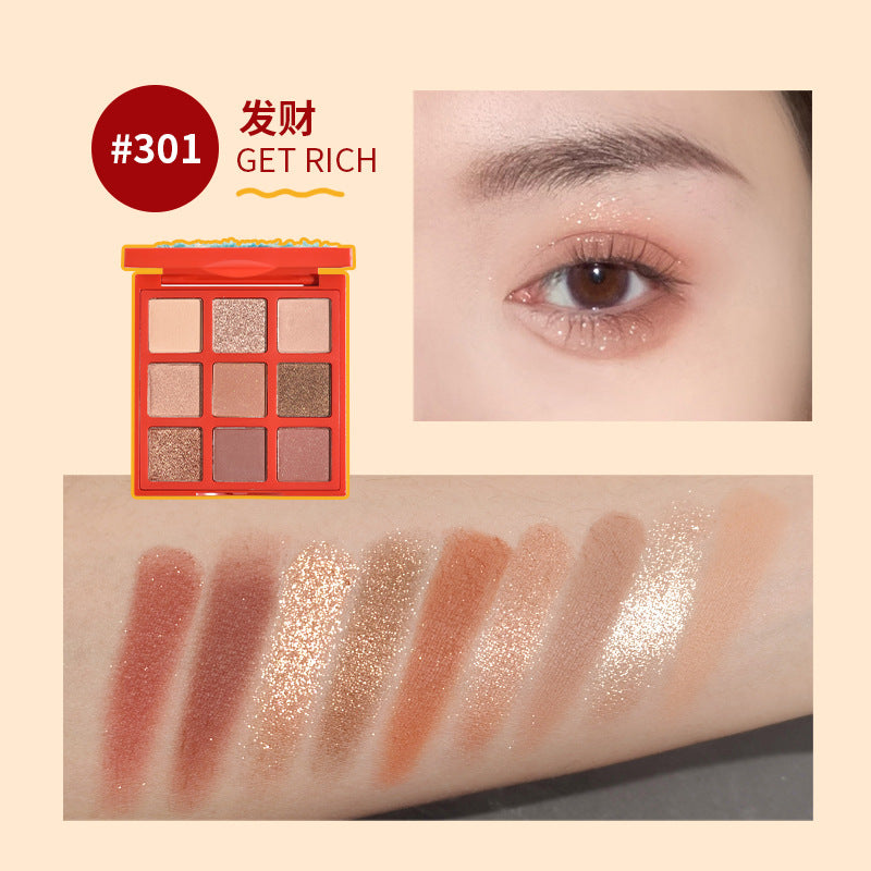 gogotalesgogo dance velvet nine-color eyeshadow palette waterproof pearlescent matte earth-color eyeshadow GT161
