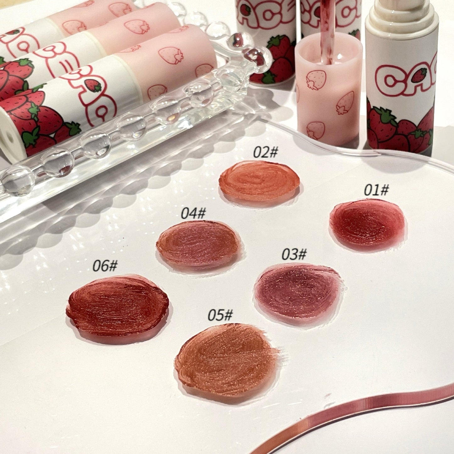 C60 strawberry lip mud lip glaze 6 colors brown bean paste color makeup affordable students can use easy color brown coffee wholesale