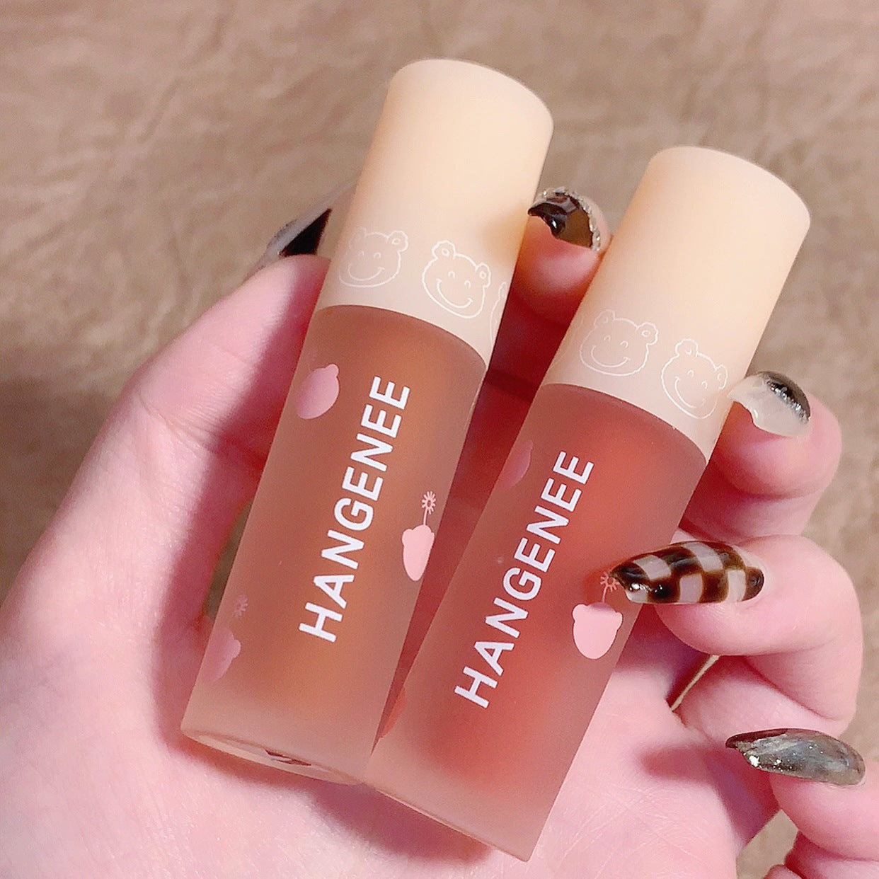 &HANGENEE Han Jini Firework Bear Lip Glaze Niche Brand Mirror Water Glossy Lip Glaze Affordable Lipstick Wholesale