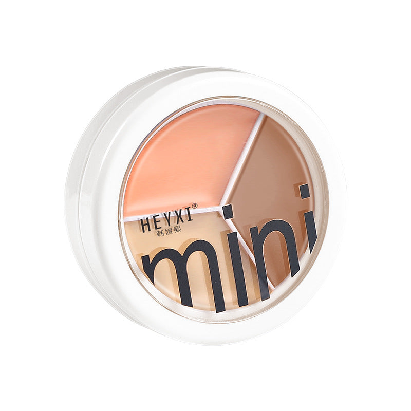 HEYXI Han Yuanxi Three-Color Concealer Cream Foundation Covers Spots, Acne Marks, Dark Circles, Does Not Easily Take Off Makeup 12g