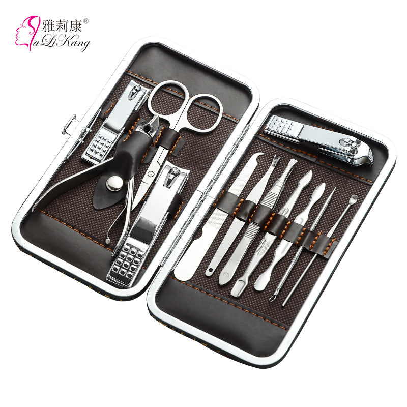 Factory direct supply manicure tool set 12-piece manicure beauty manicure tool set nail clippers pedicure