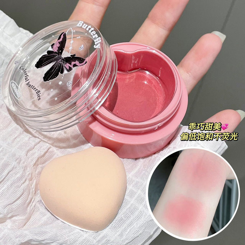 HERORANGE~ Butterfly Air Blush Cream Expansion Color Blush Purple Matte Mashed Potato Naturally Brightening and Contouring Women