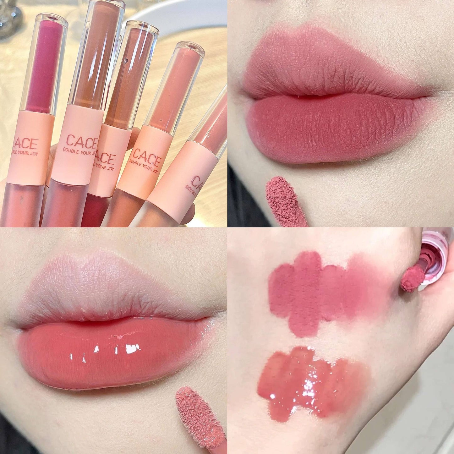 CACE fun double-ended lip glaze 6 colors optional popular makeup affordable student lipstick matte hot recommendation manufacturer wholesale