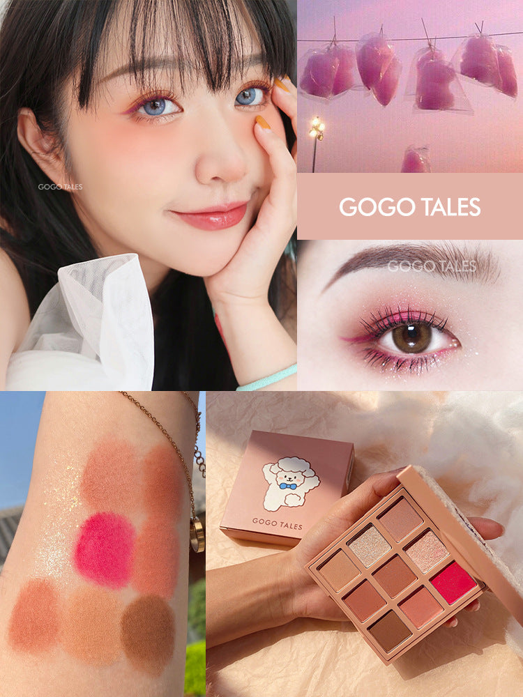 gogotalesgogo dance velvet nine-color eyeshadow palette waterproof pearlescent matte earth-color eyeshadow GT161