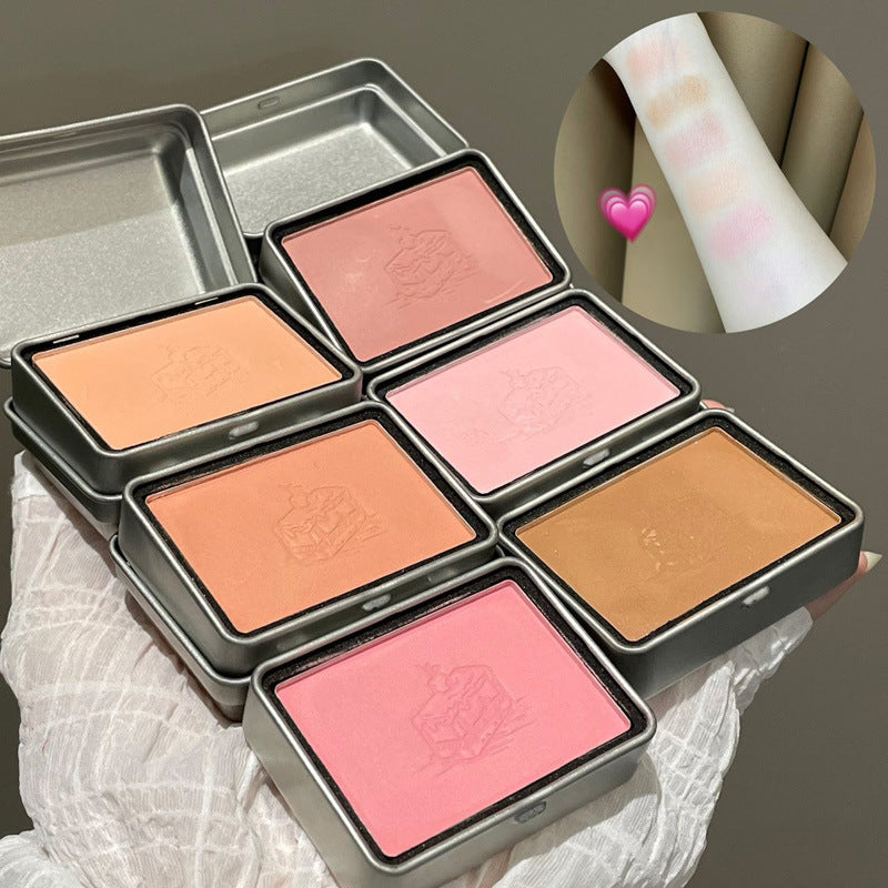 HERORANGE~Peninsula Iron Box Single Color Blush Gray Powder Low Saturation Matte Pure Desire Natural Contouring Brightening Rouge