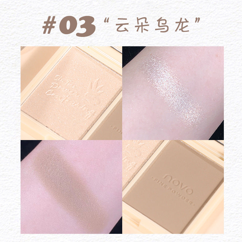 NOVO soft three-dimensional two-color blush palette, two-color multi-purpose natural makeup effect for students, affordable wholesale delivery 