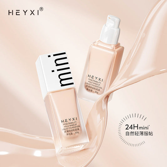HEYXI Han Yuanxi clear and light long-lasting makeup liquid foundation is waterproof, sweat-proof and does not take off makeup BB cream oil control concealer long-lasting 