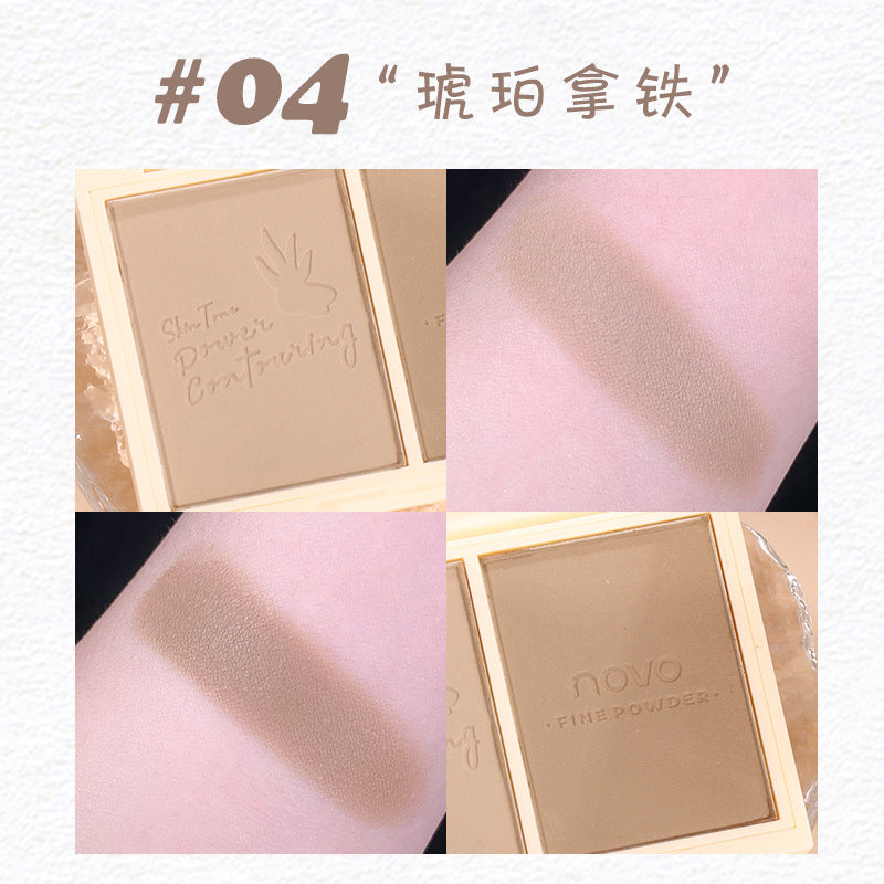 NOVO soft three-dimensional two-color blush palette, two-color multi-purpose natural makeup effect for students, affordable wholesale delivery 