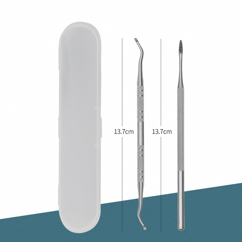 Stainless steel nail picker nail remover tool to clean nail groove dirt nail groove ingrown nail remover double-headed nail picker manicure tool