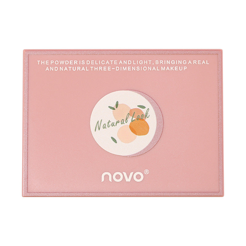 NOVO soft three-dimensional two-color blush palette, two-color multi-purpose natural makeup effect for students, affordable wholesale delivery 