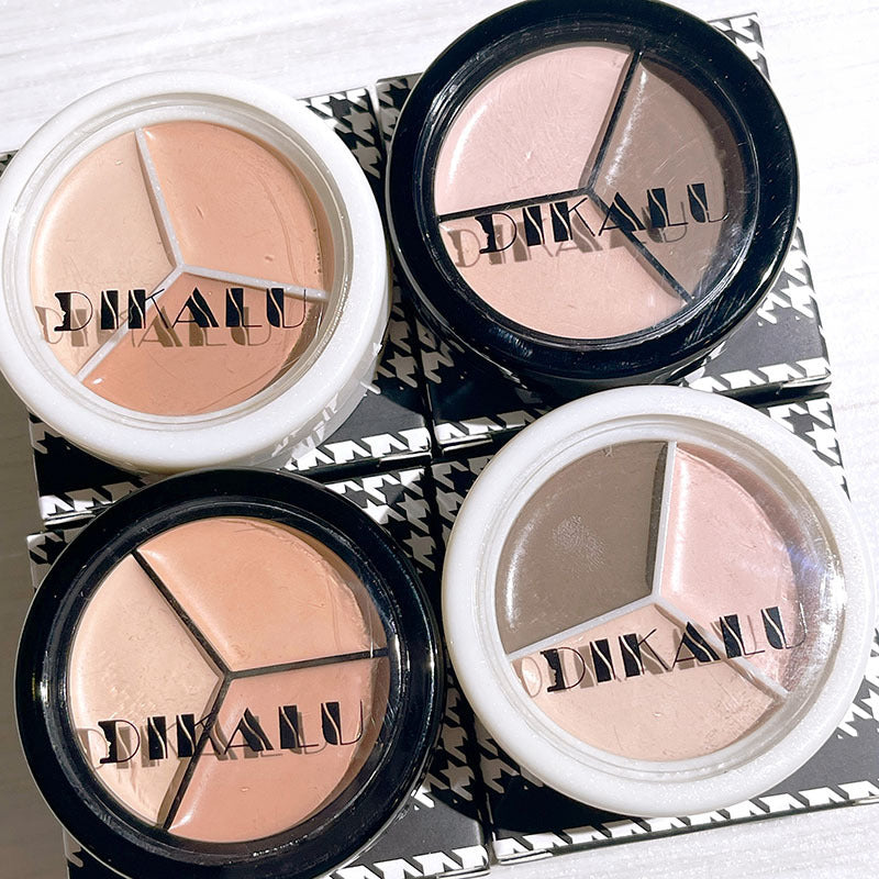 DIKALU three-color concealer Xiaohongshu highlighter concealer concealer dark circles acne freckles without sticking powder