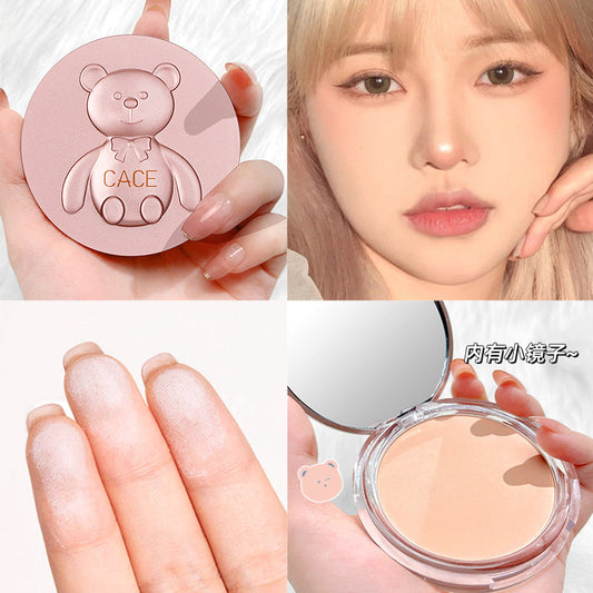 Bear Powder Set Makeup Concealer Not Easy to Remove Makeup Waterproof Long-lasting Repairing Transparent Affordable Natural Loose Powder 