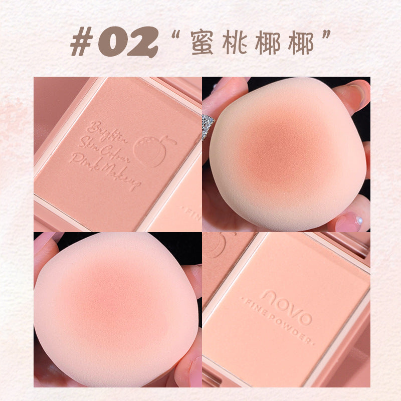 NOVO soft three-dimensional two-color blush palette, two-color multi-purpose natural makeup effect for students, affordable wholesale delivery 