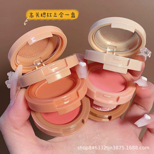 Factory direct sales misslara blush natural high-gloss contouring three-layer 3in1 all-in-one plate cross-border European and American makeup